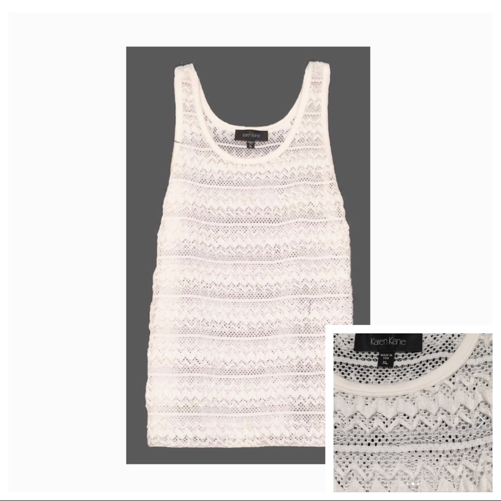 Karen Kane tank lace cream knit